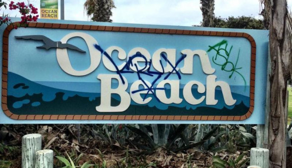 OB Entryway Sign Vandalized